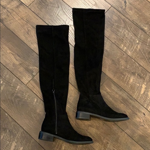 Franco Sarto Shoes - Franco Sarto Over the Knee Black Suede Boots